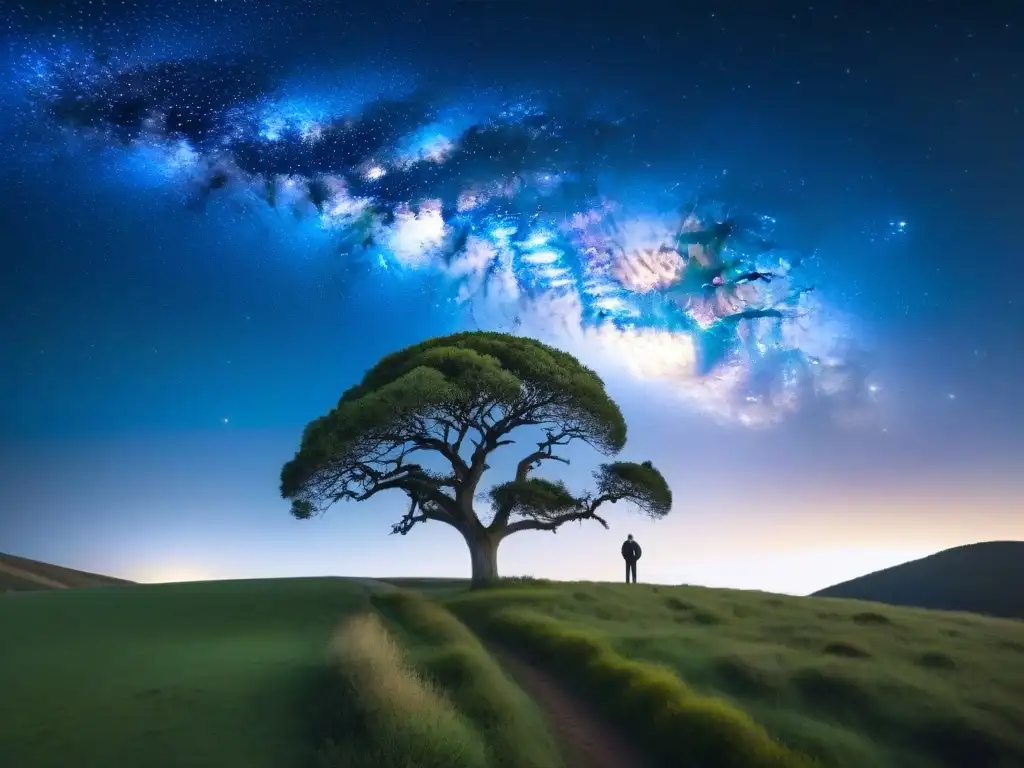 Fotografía nocturna en Uruguay: la majestuosa Vía Láctea ilumina el cielo estrellado sobre el campo sereno