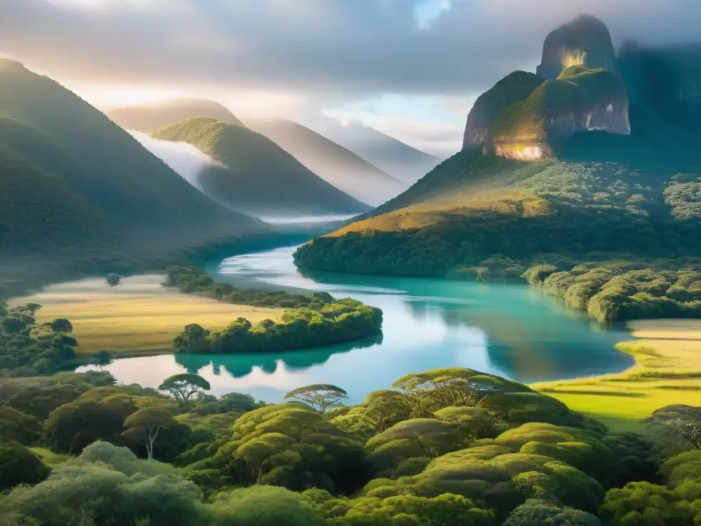 Un paisaje sereno y vívido en la naturaleza de Uruguay, ideal para largas jornadas de fotografía