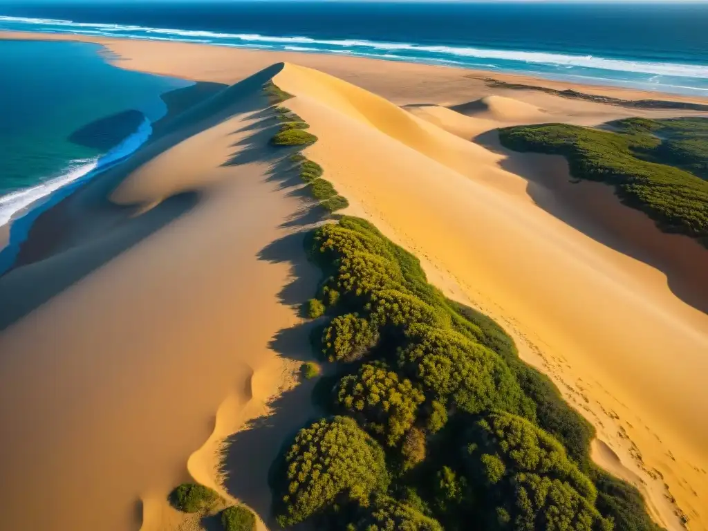 Capturando paisajes Uruguayos con drones: dunas doradas de Cabo Polonio se encuentran con el océano Atlántico