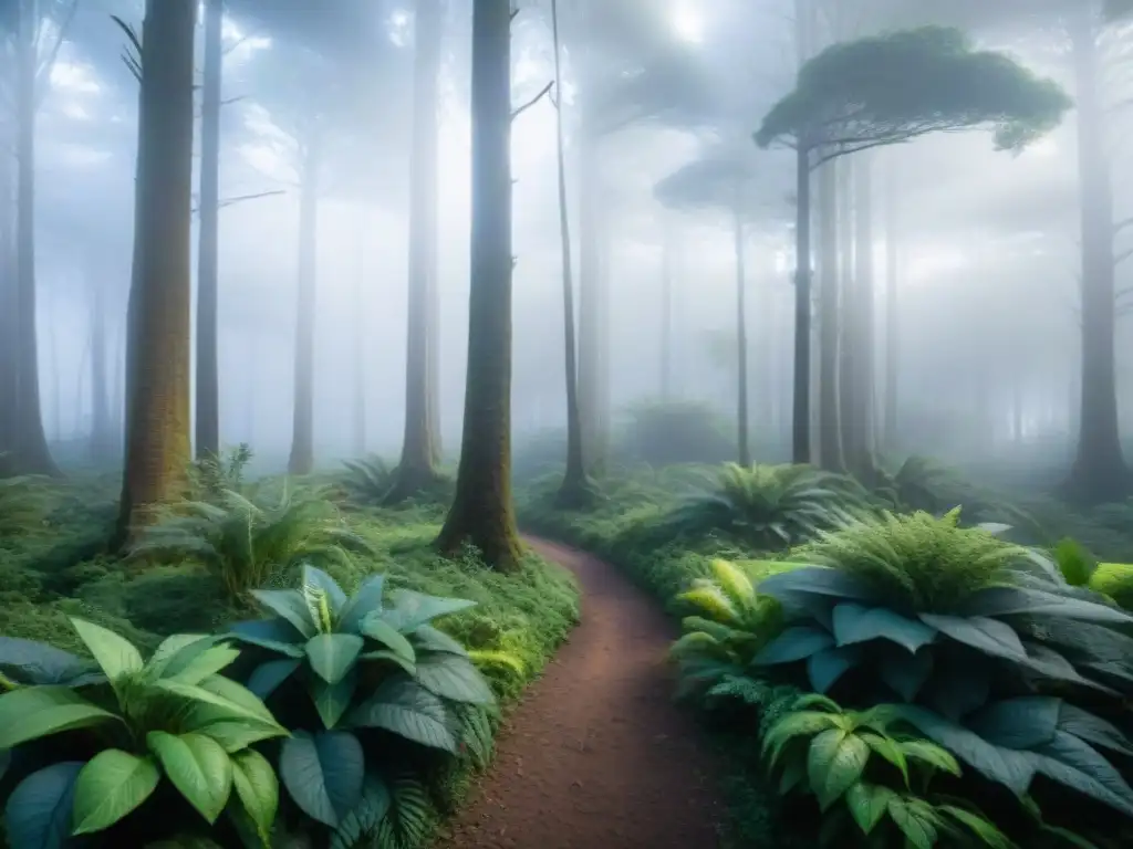 Panorámica de un bosque exuberante en Uruguay