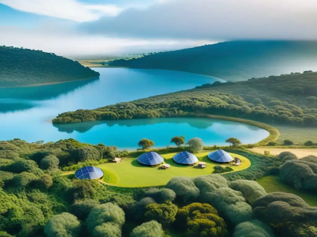 Un paraíso sostenible de Glamping en Uruguay con huéspedes disfrutando de actividades al aire libre rodeados de naturaleza