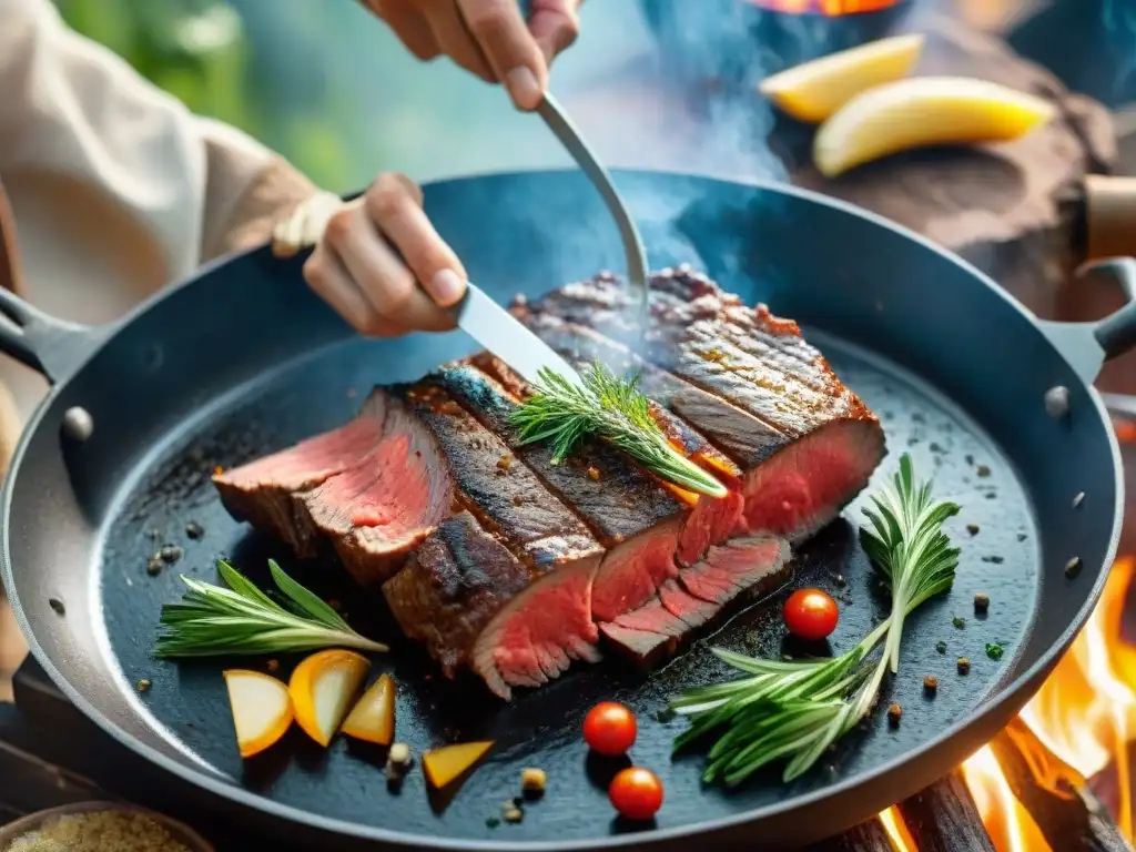 Preparación detallada de milanesa a la parrilla en el camping