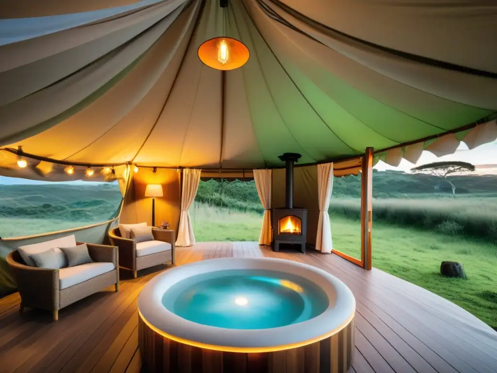 Refugio de glamping lujoso en Uruguay con servicios y comodidades