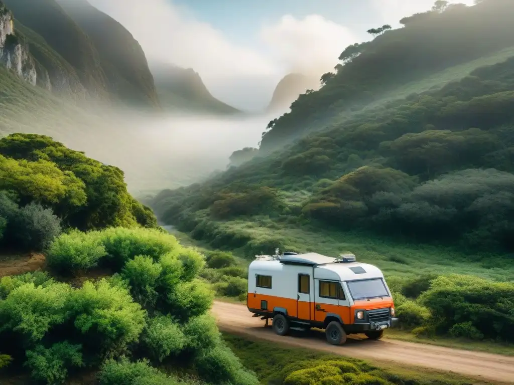 Camper en Uruguay pide rescate con bandera brillante en selva exuberante