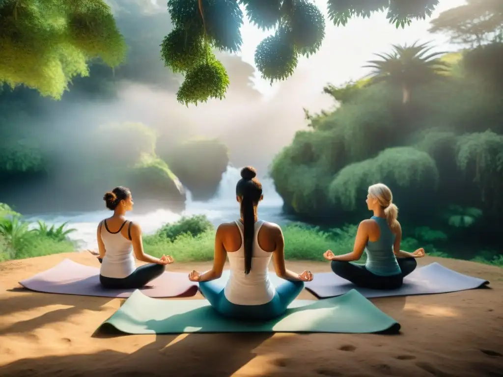 Retiros de desconexión en Uruguay: Grupo en meditación entre naturaleza
