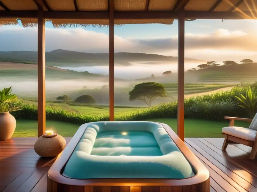 Spa portátil de lujo en Uruguay, rodeado de naturaleza y tranquilidad