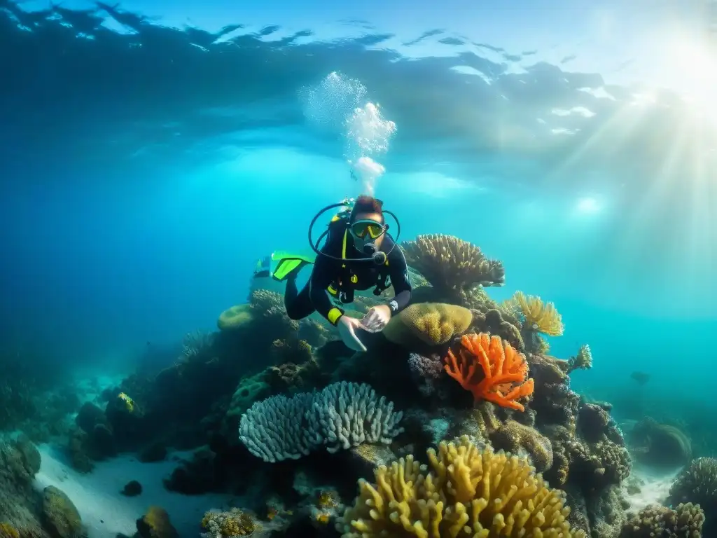 Exploración submarina en Uruguay con corales coloridos y peces tropicales