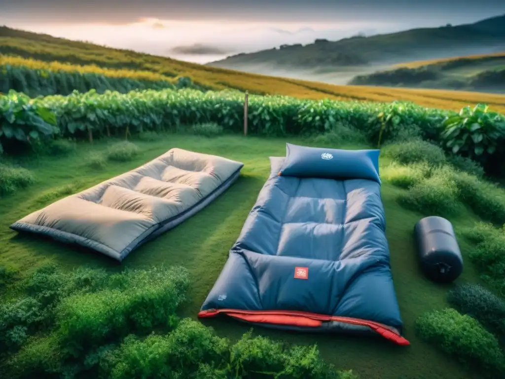 Variedad de bolsas de dormir bajo el cielo estrellado de Uruguay