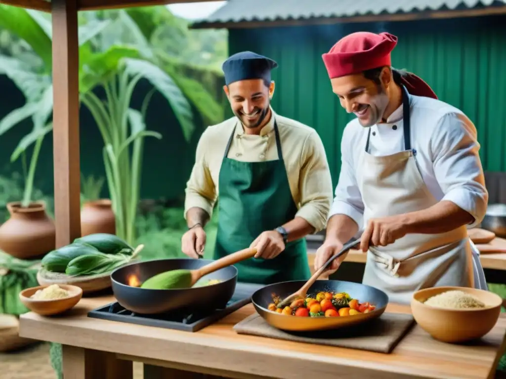 Vibrante clase de cocina al aire libre en Uruguay con paquetes gastronómicos aventura