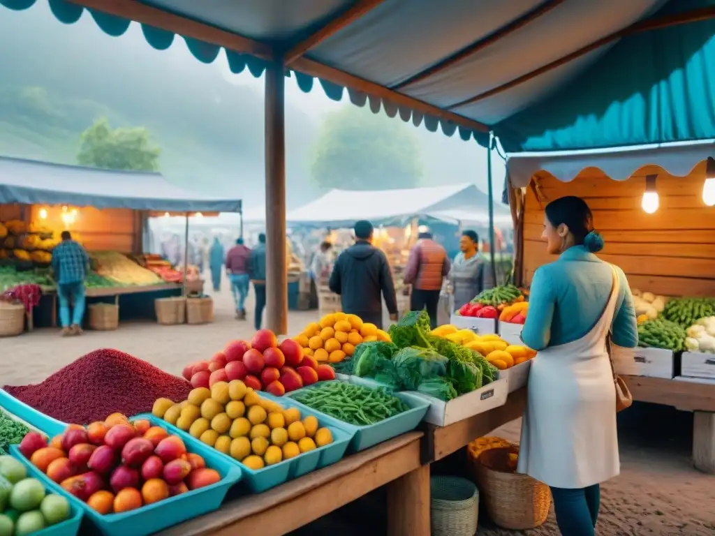 Vibrante mercado local con beneficios económicos del turismo comunitario