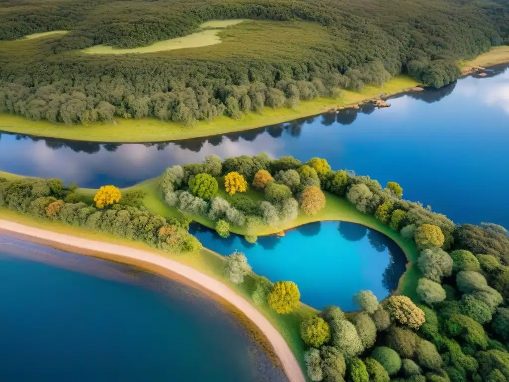 Vista aérea impresionante de diversidad en Guía camping Uruguay