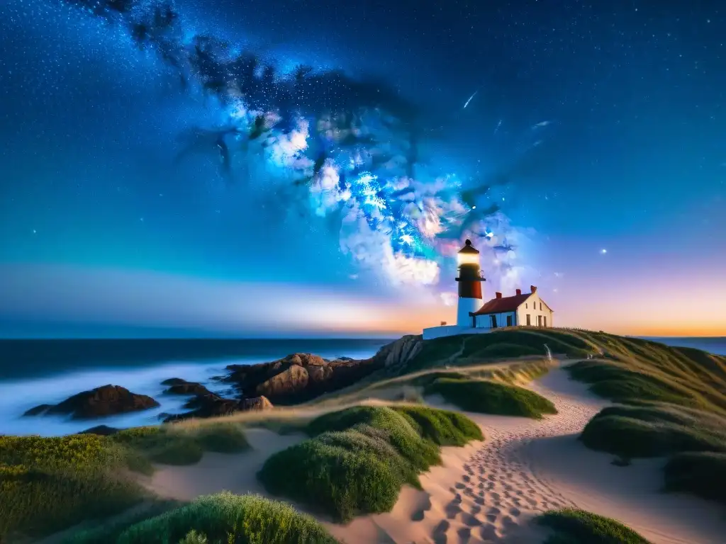 Vista celestial de la Vía Láctea sobre Cabo Polonio, Uruguay