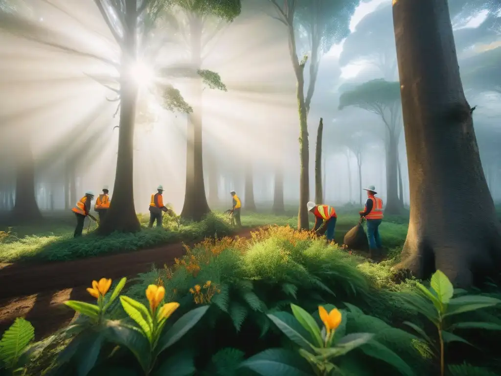 Voluntariado preservando joyas naturales en Uruguay: diversidad y unión plantando árboles nativos en un bosque protegido